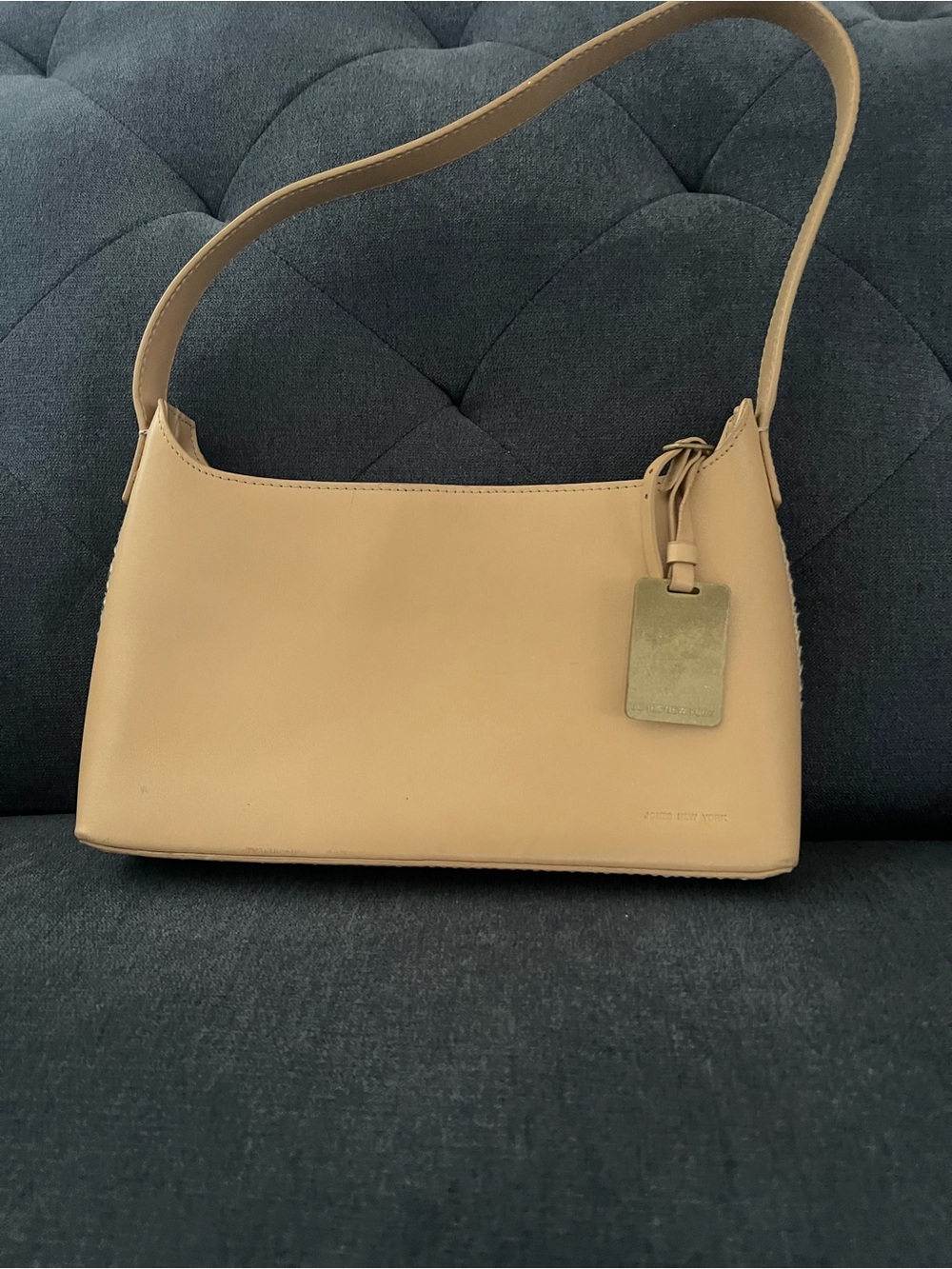 Jones New York Nude/Tan Leather Shoulder Bag